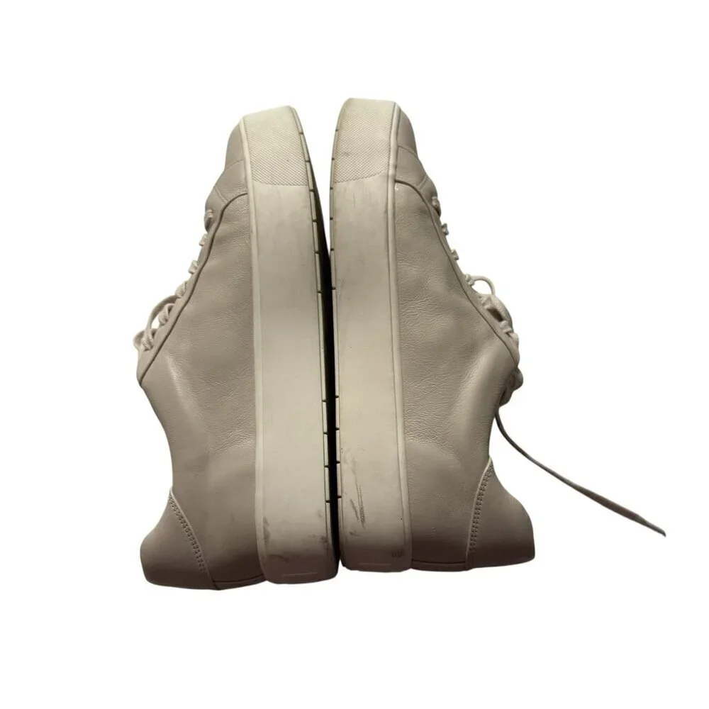 Vince Womens Cream/Ivory benefield Leather Platform Sneakers Size 9